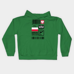 Warsaw Poland travel ticket Kids Hoodie